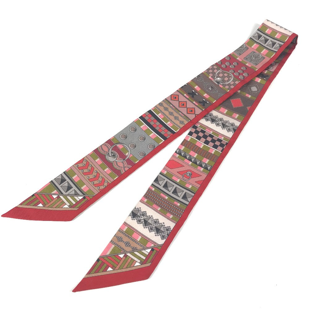 HERMES scarf silk Red Twilly Twilly