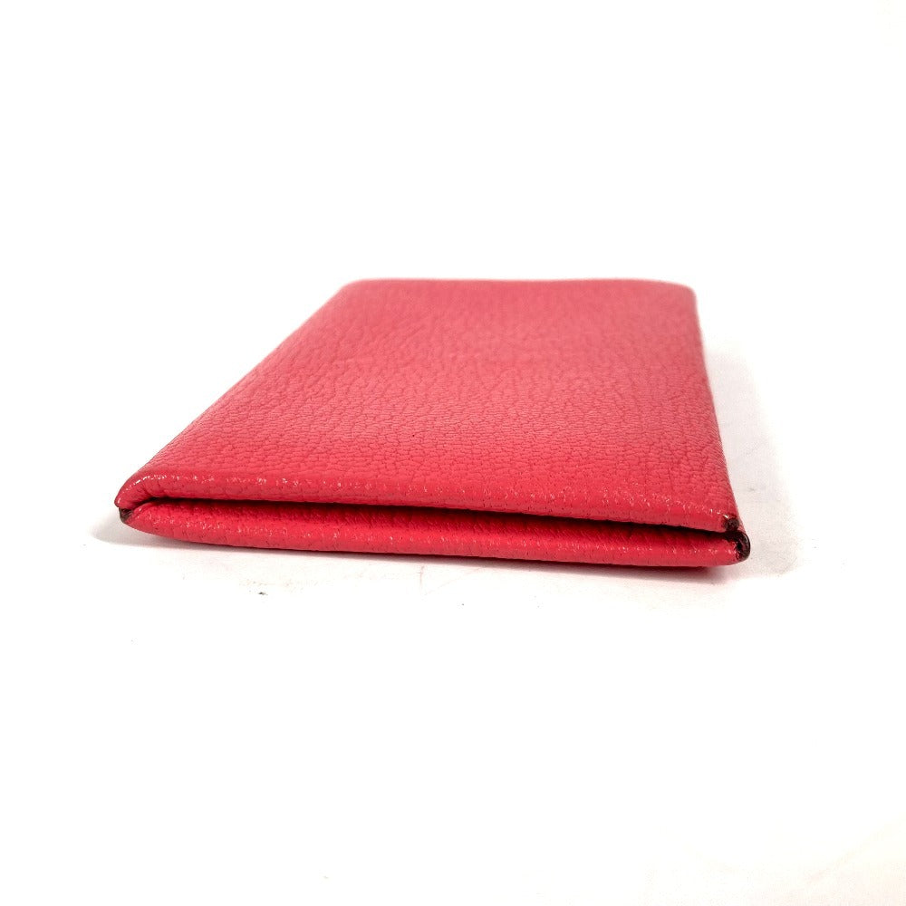 HERMES Card Case Shave pink Calvi unisex(Unisex)