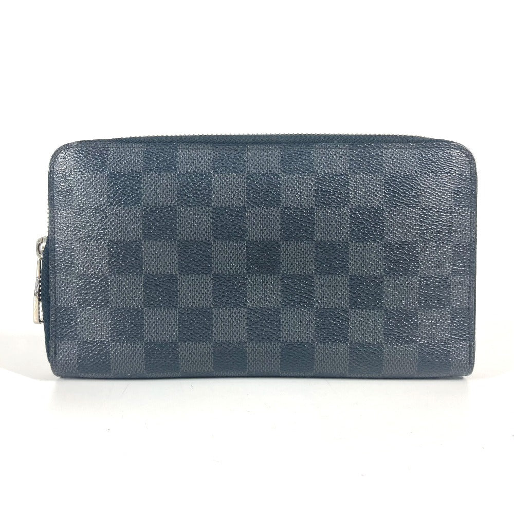 LOUIS VUITTON Long Wallet Purse N63077 Damier Grafitto Canvas black Damier Grafitte Zippy Organizer unisex(Unisex)