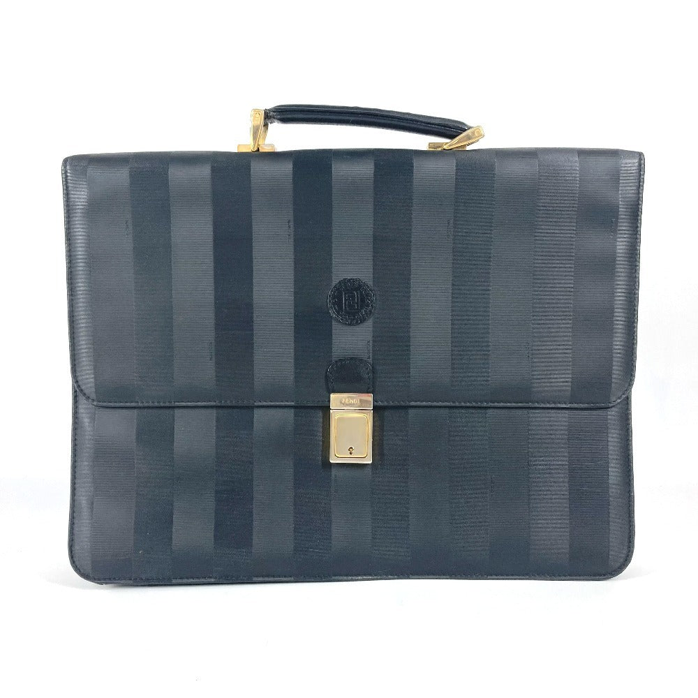 FENDI Business bag PVC / Leather black vintage Pecan logo unisex(Unisex)