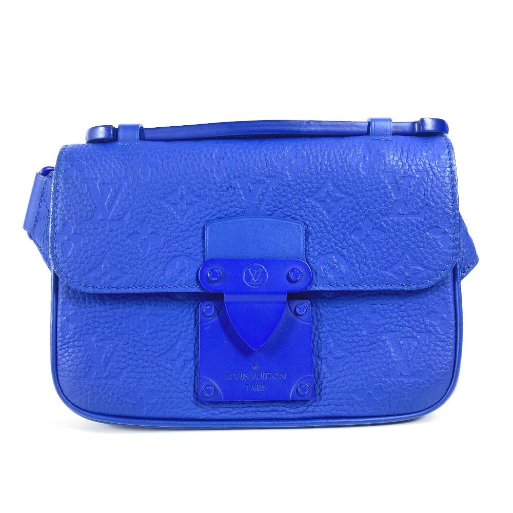 LOUIS VUITTON Sling bag M58486 Taurillon Clemence Leather blue Monogram Taurillon Clemence S-lock sling bag unisex(Unisex)