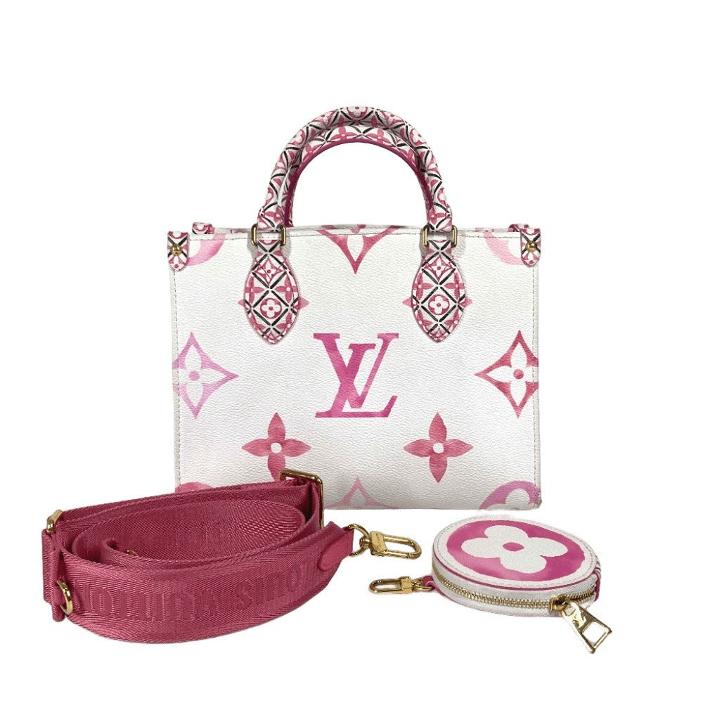 LOUIS VUITTON Shoulder Bag M22976 Monogram canvas pink monogram visor pool On the Go PM Women