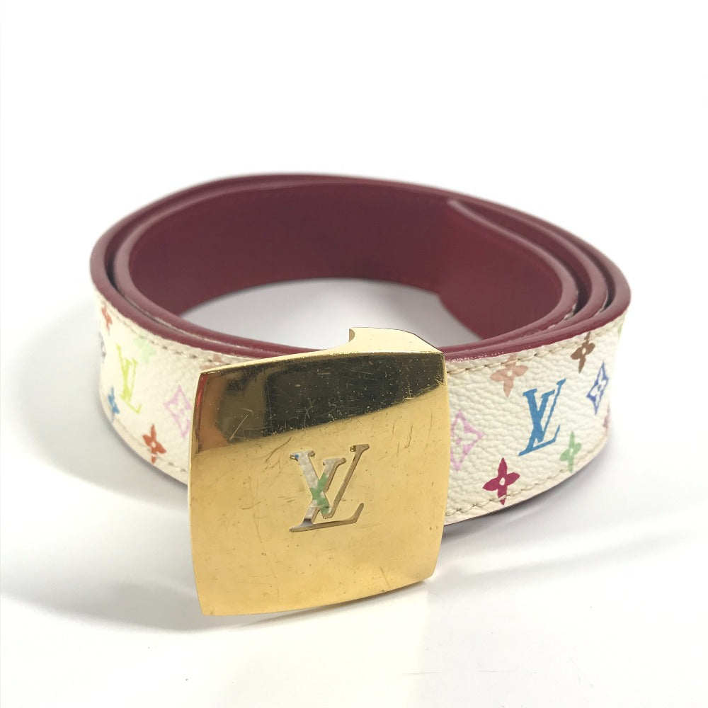 LOUIS VUITTON belt M9682W Monogram multicolor canvas white Monogram multicolor Sun Tulle LV cut Women 80
