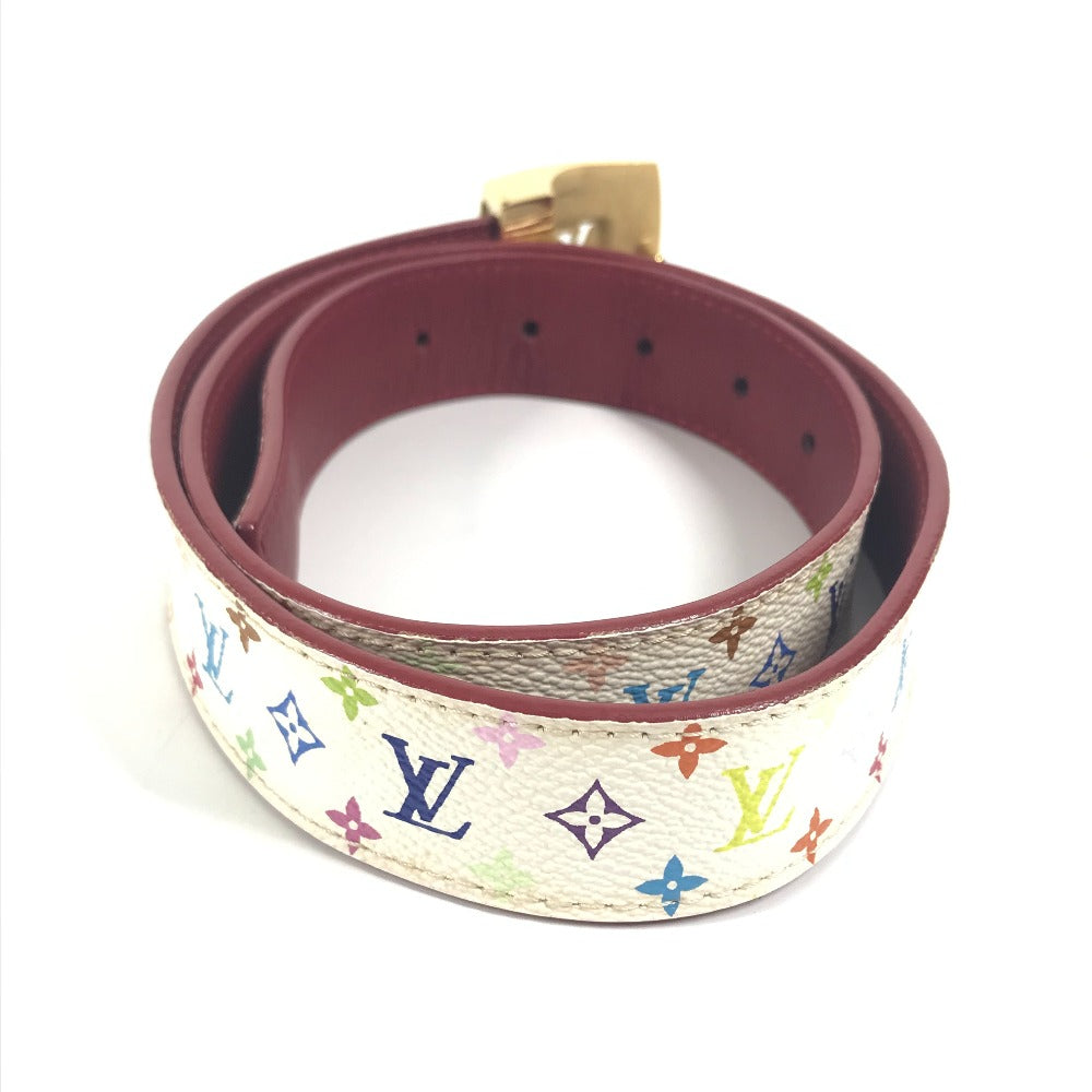 LOUIS VUITTON belt M9682W Monogram multicolor canvas white Monogram multicolor Sun Tulle LV cut Women 80