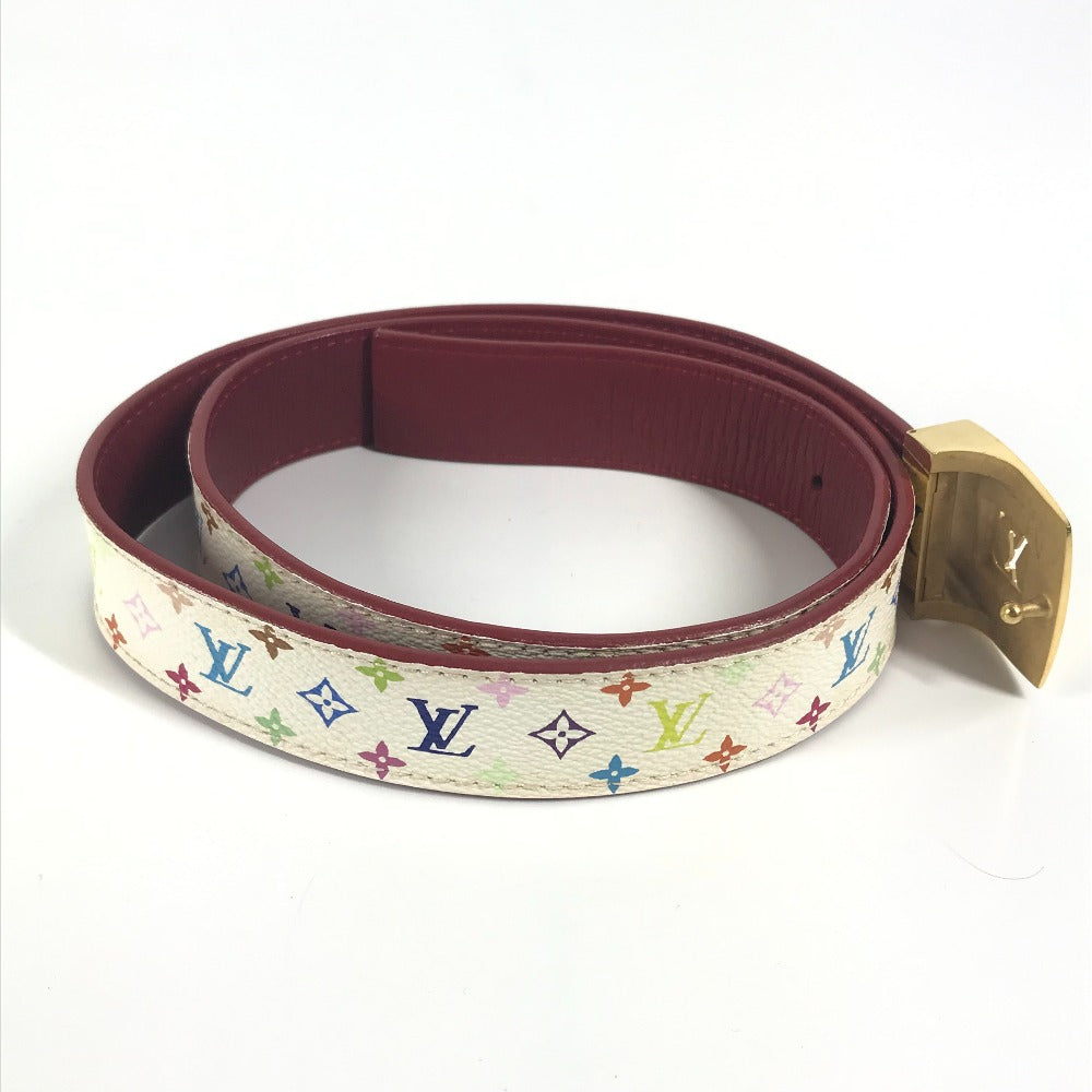 LOUIS VUITTON belt M9682W Monogram multicolor canvas white Monogram multicolor Sun Tulle LV cut Women 80