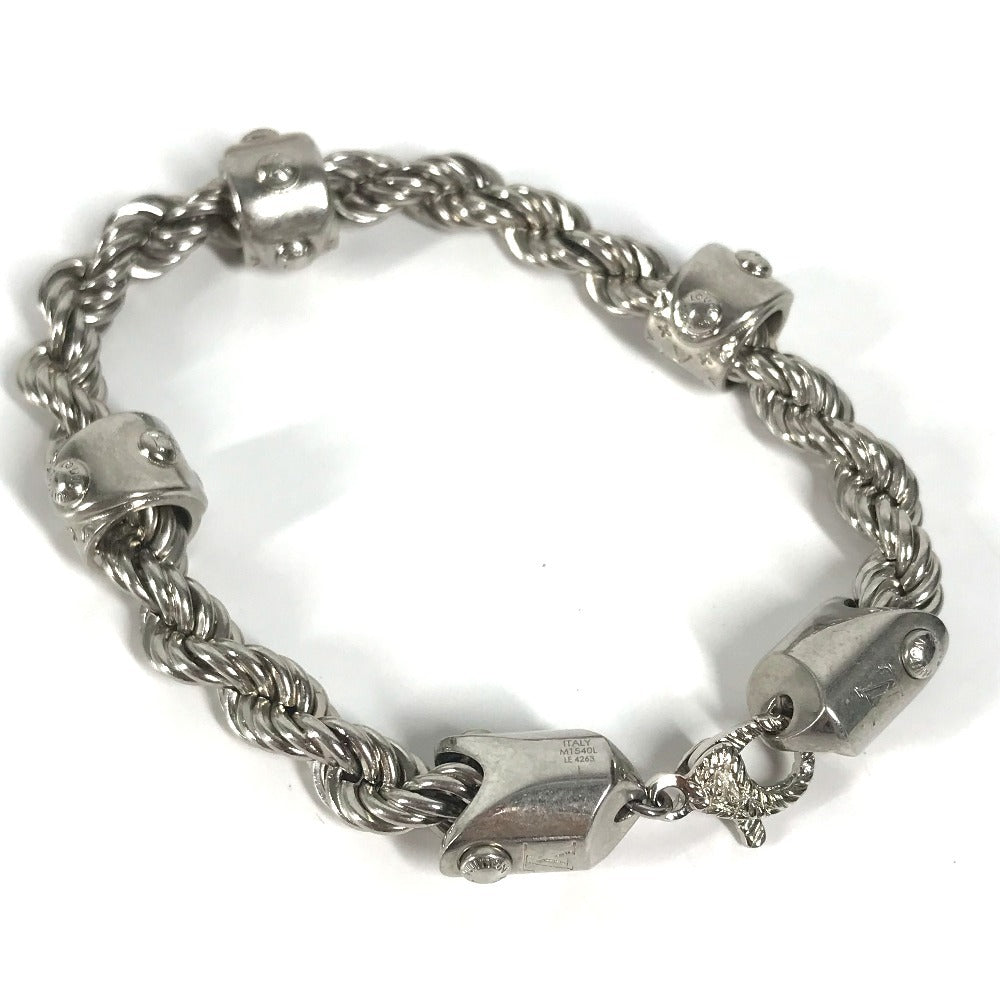 LOUIS VUITTON bracelet M1540L metal Silver 17S LV Rope Bracelet mens