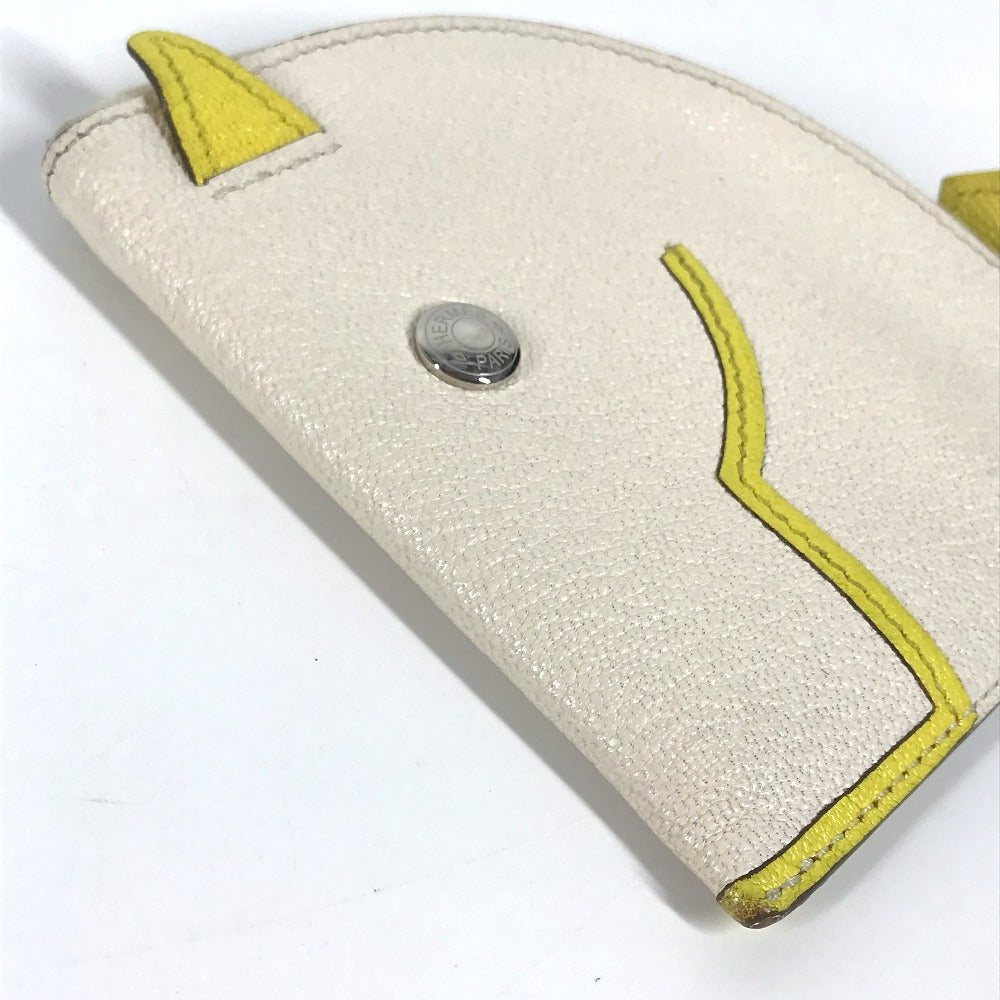 HERMES Coin case Shave white Paddock Cheval Horse Women