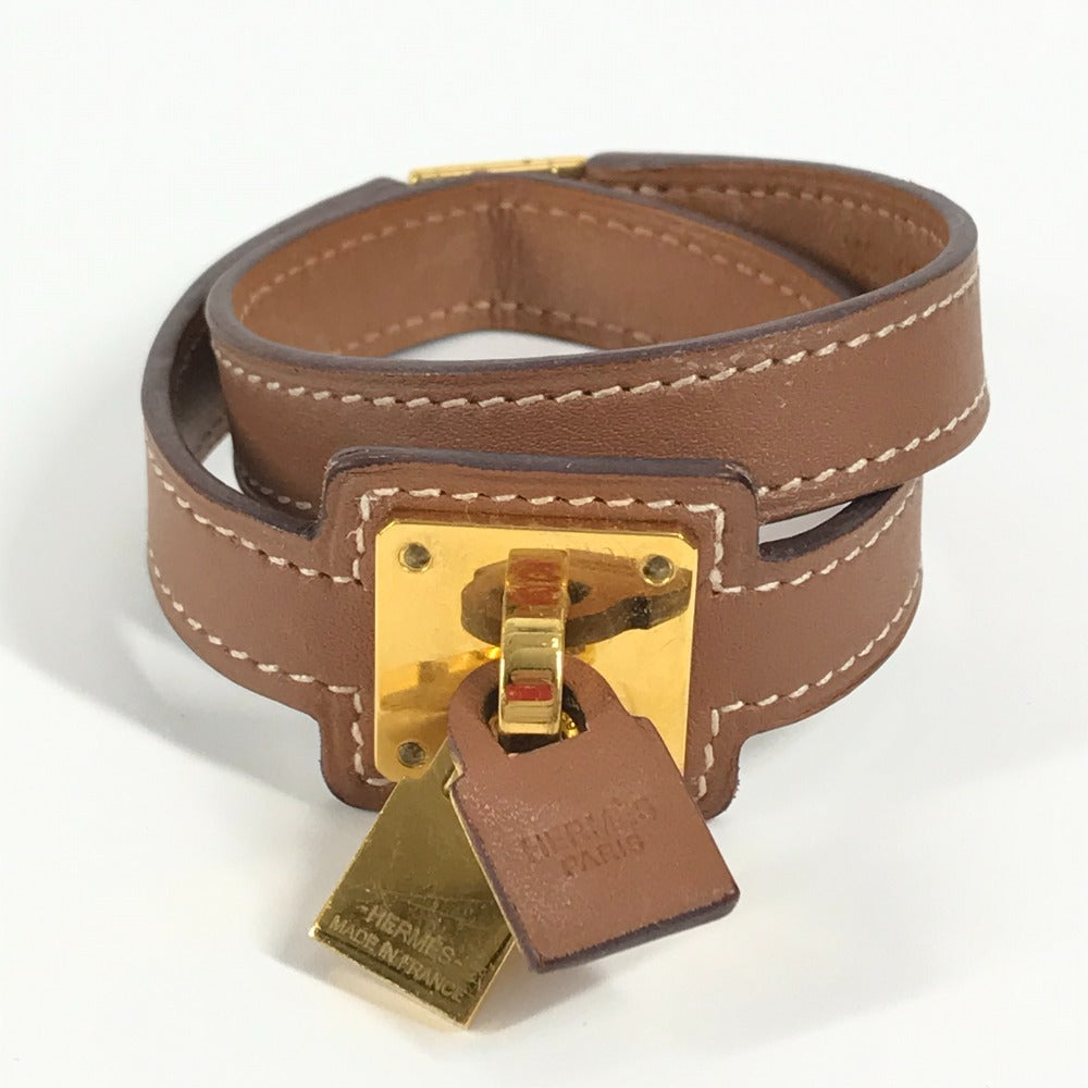 HERMES bracelet Swift Brown O'Kelly Bracelet T3