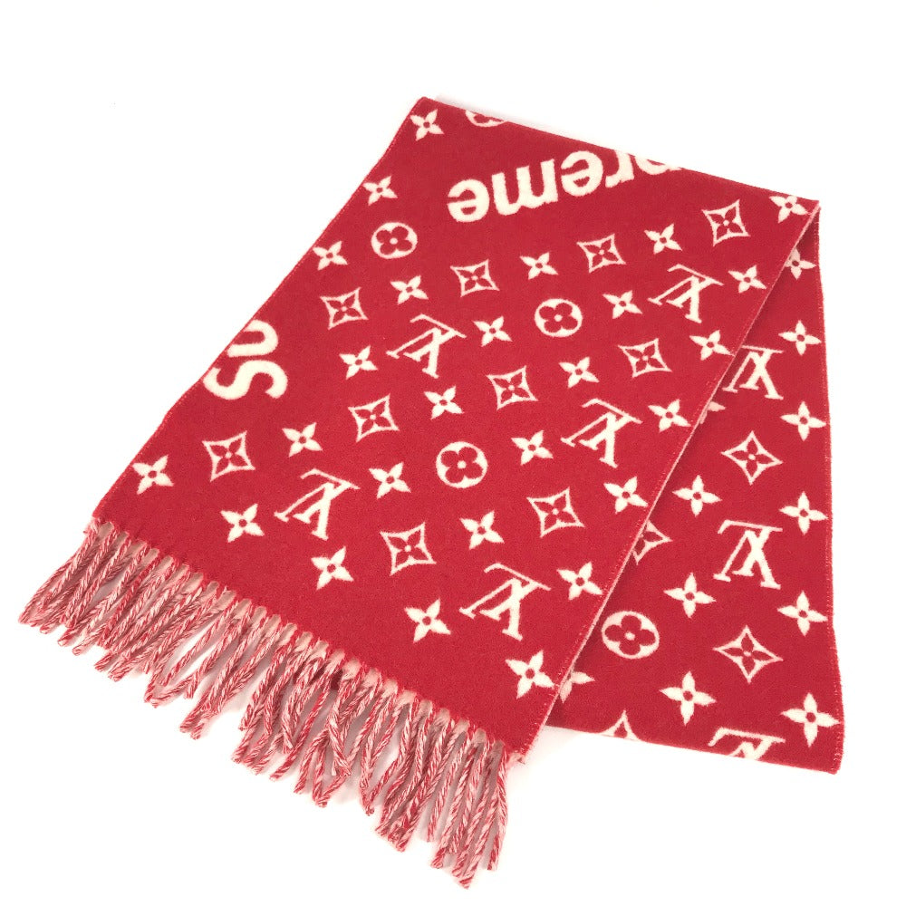 LOUIS VUITTON Scarf MP1890 Wool / cashmere Red Supreme collaboration
