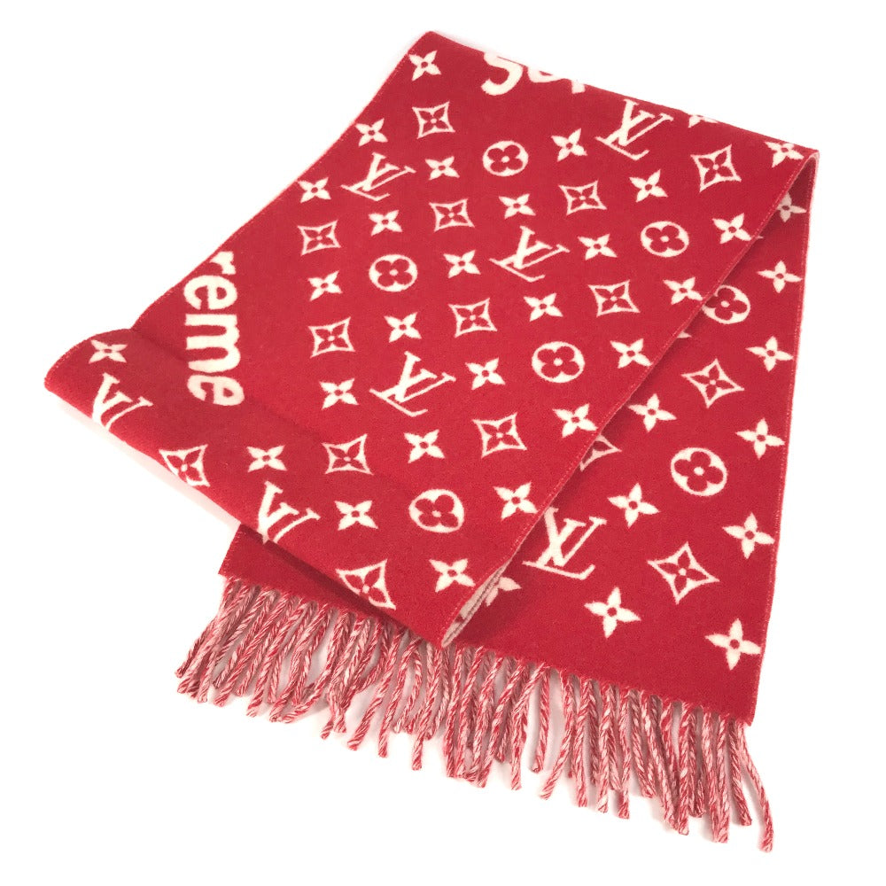 LOUIS VUITTON Scarf MP1890 Wool / cashmere Red Supreme collaboration