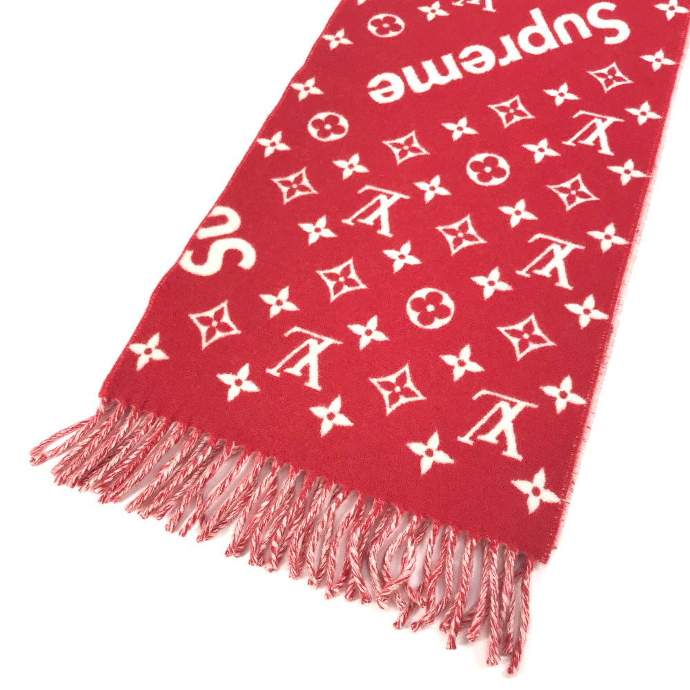 LOUIS VUITTON Scarf MP1890 Wool / cashmere Red Supreme collaboration