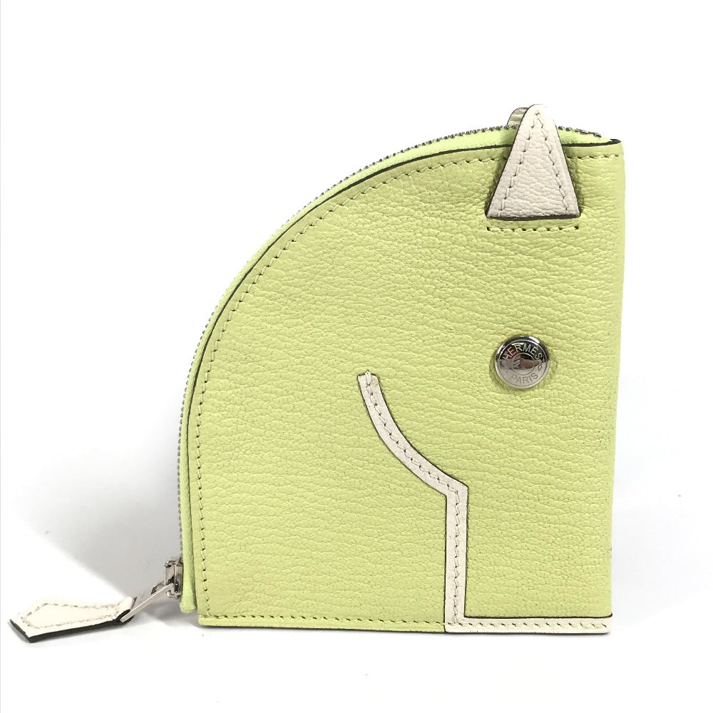 HERMES Coin case Shave yellow Horse Cheval Paddock