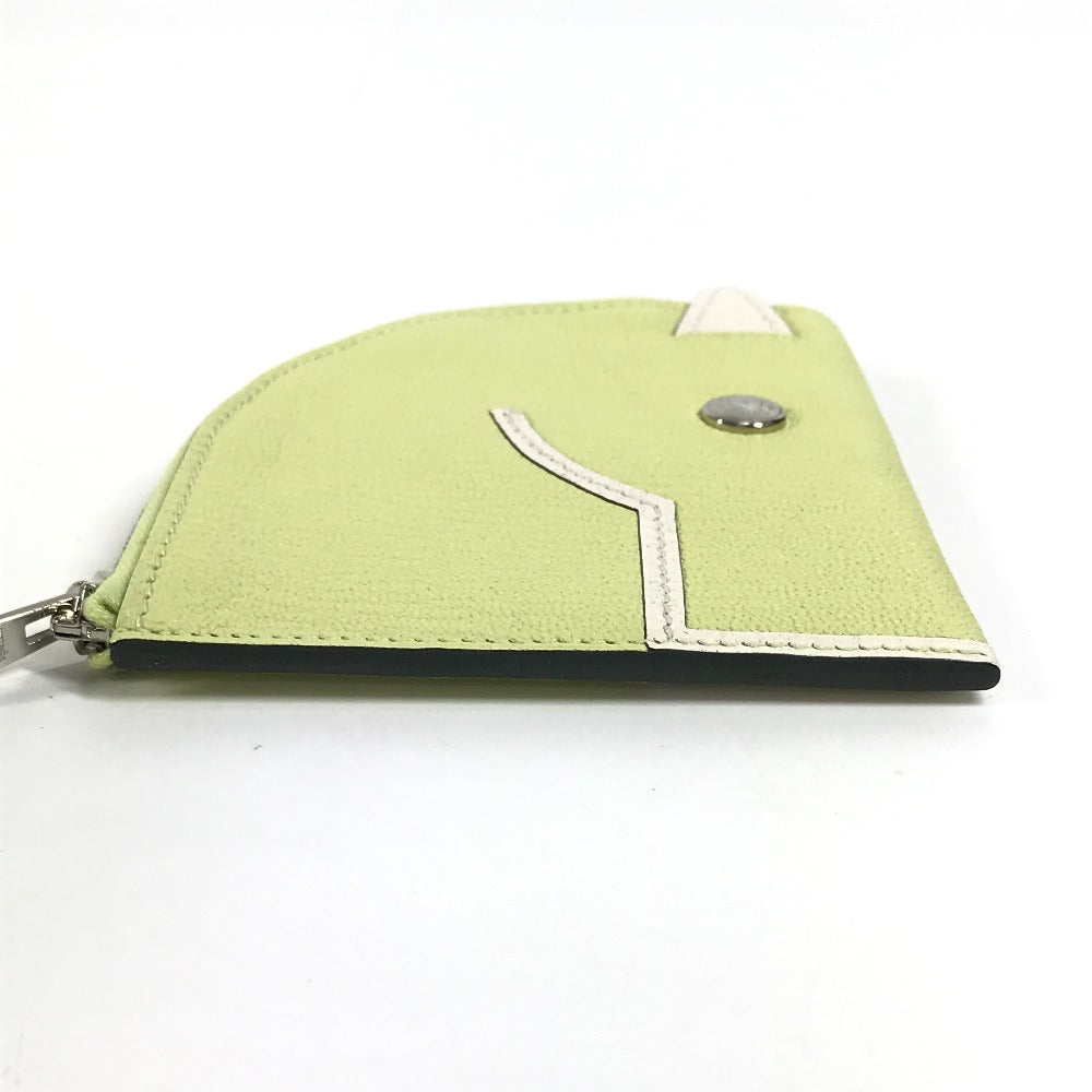 HERMES Coin case Shave yellow Horse Cheval Paddock