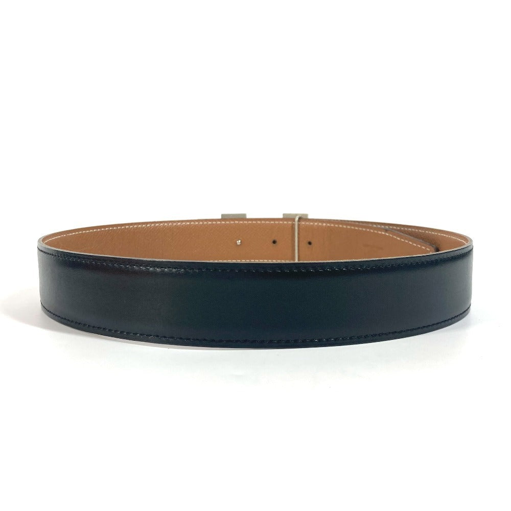 HERMES belt Epsom, box calf Black x Gold H belt 68