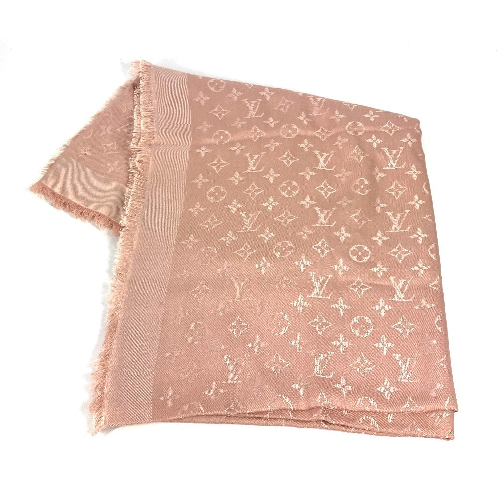 LOUIS VUITTON Stall M74441 Silk, Wool pink large fringe Shoal Monogram Women 40