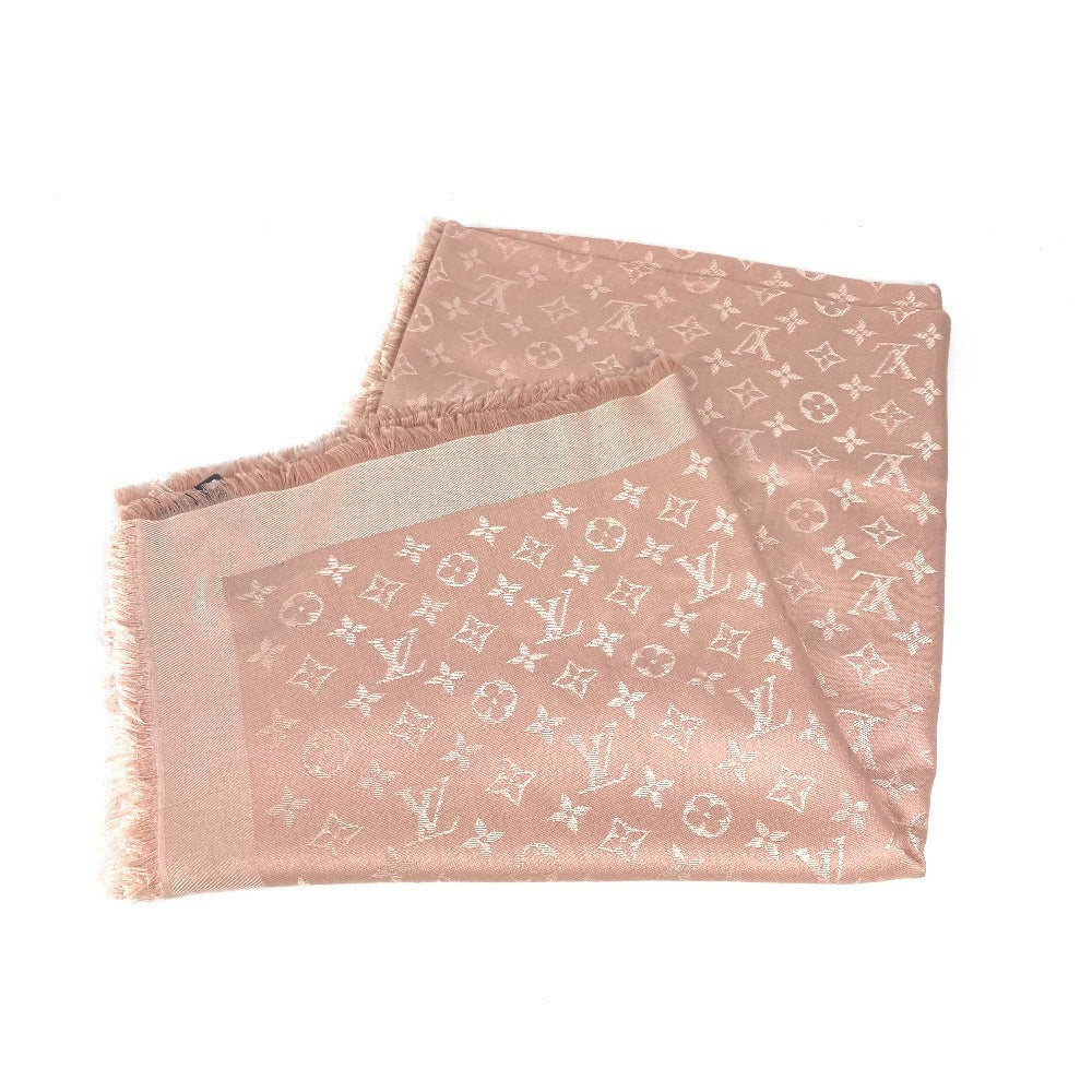 LOUIS VUITTON Stall M74441 Silk, Wool pink large fringe Shoal Monogram Women 40
