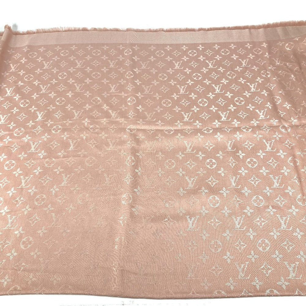 LOUIS VUITTON Stall M74441 Silk, Wool pink large fringe Shoal Monogram Women 40