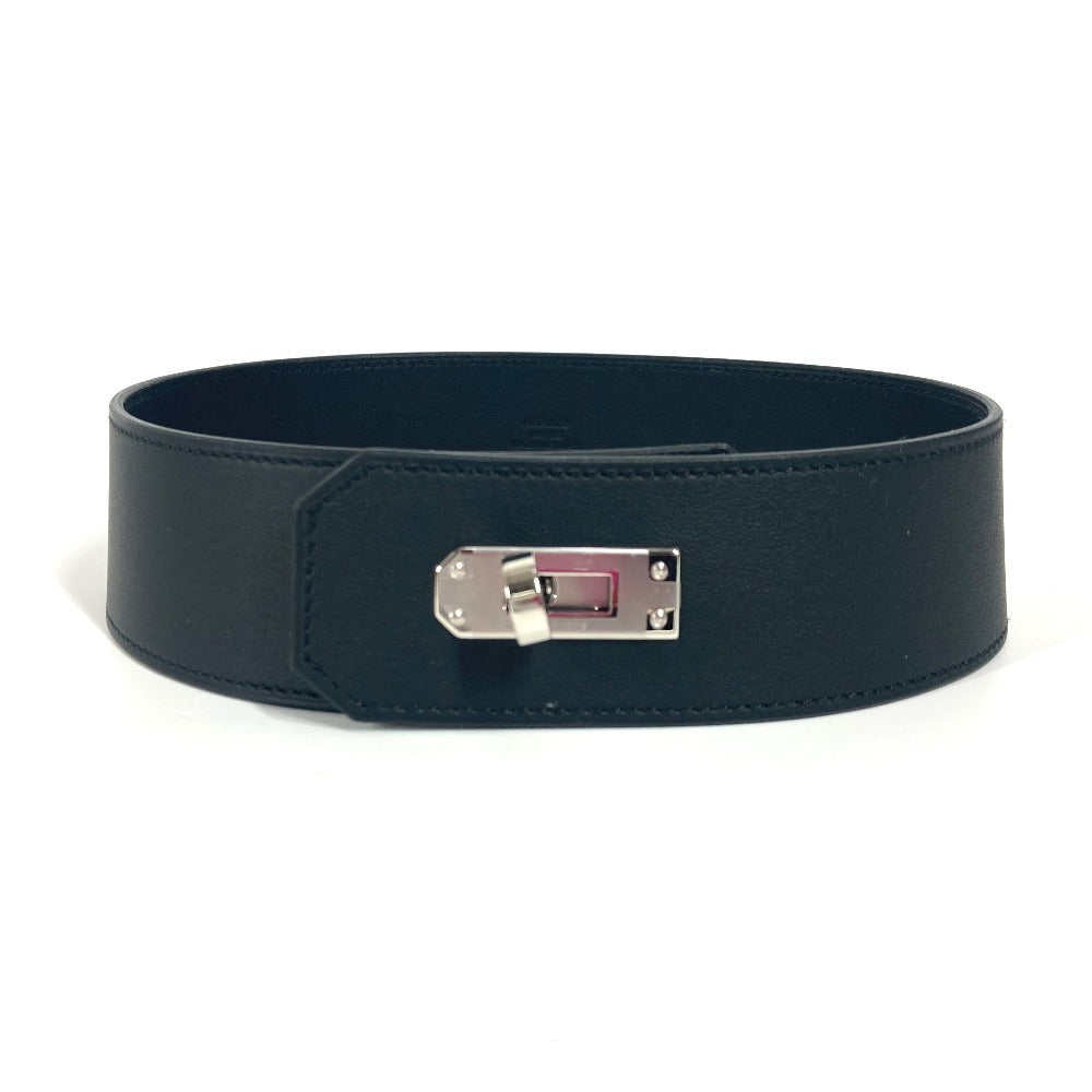 HERMES Necklace leather black Kelly Choker Large