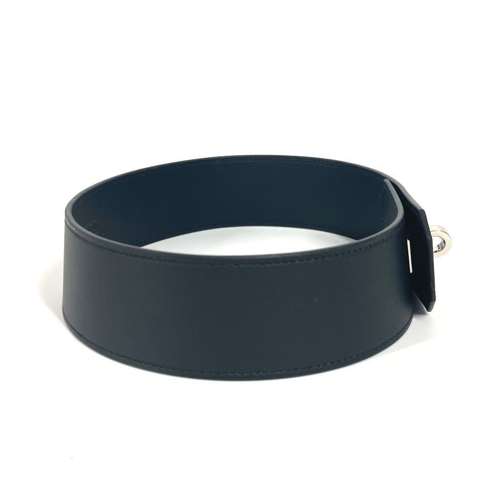 HERMES Necklace leather black Kelly Choker Large