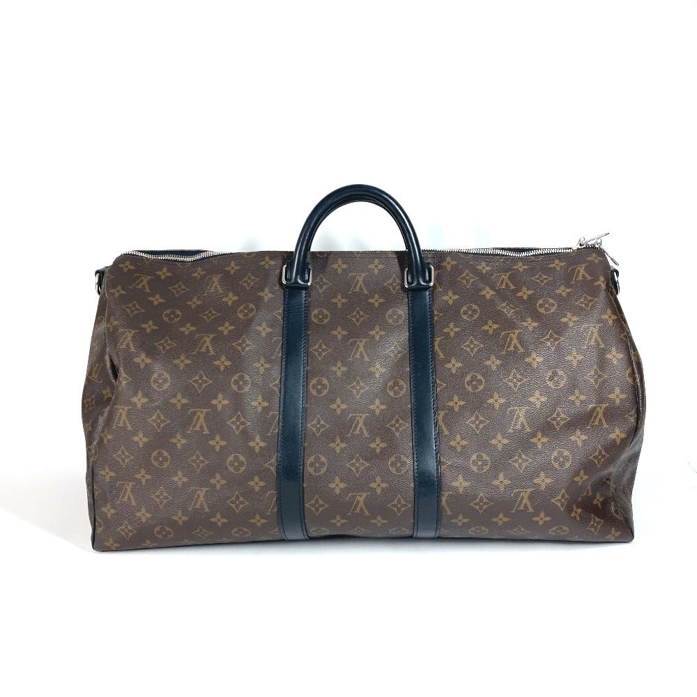 LOUIS VUITTON Boston Duffel bag M56714 Monogram macacer canvas Brown Monogram macacer Keepall bandouliere55