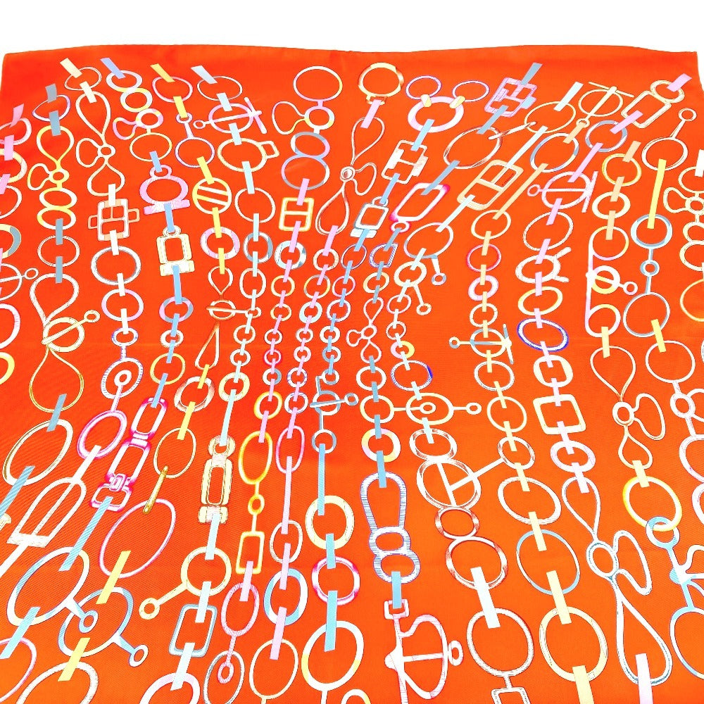 HERMES scarf silk Orange Carre90 Carre 90 DO RE BOUCLES