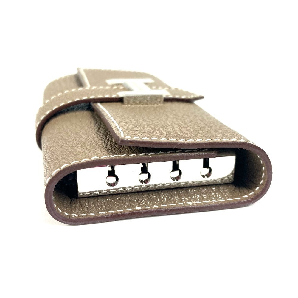 HERMES Key case Key holder  Shave Gray type Bearn 4P 4-row