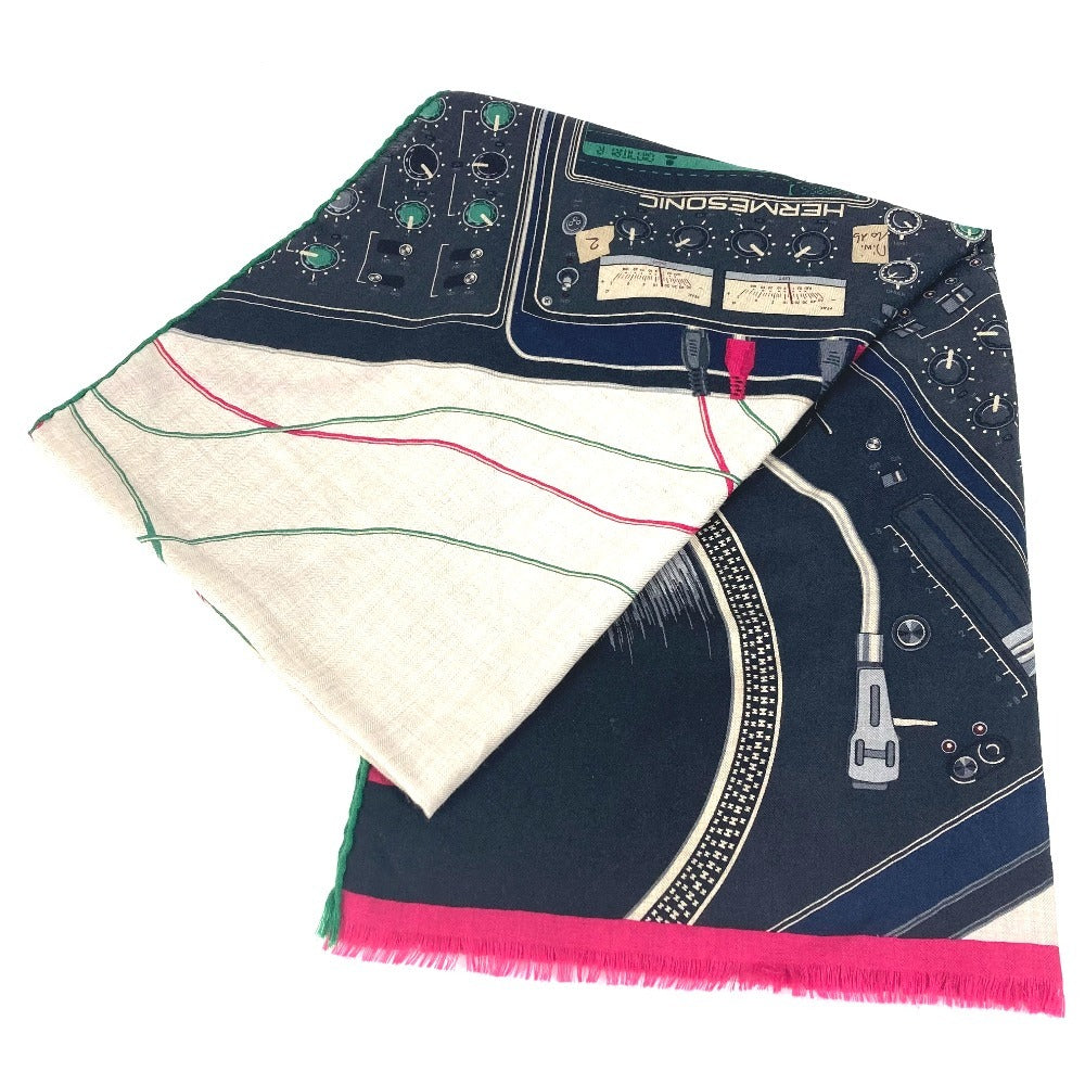 HERMES Stall Silk, Cashmere beige fringe LAST NIGHT Last Night DJ