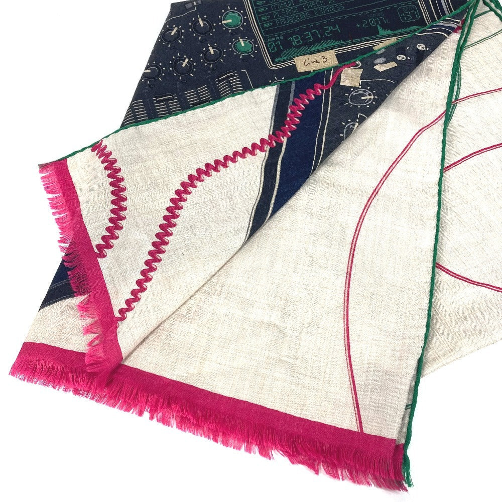 HERMES Stall Silk, Cashmere beige fringe LAST NIGHT Last Night DJ