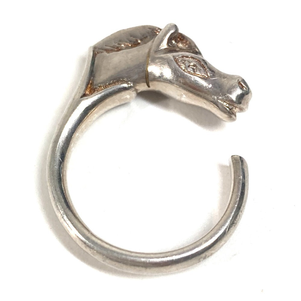 HERMES Ring metal Silver Shuval horse horse