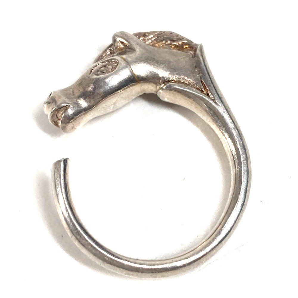 HERMES Ring metal Silver Shuval horse horse