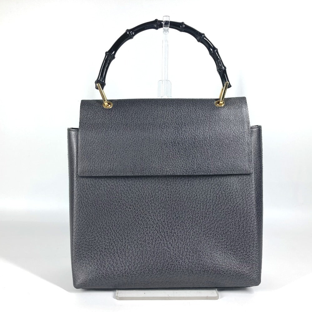 GUCCI Handbag 001ã»1118 leather gray vintage Bamboo