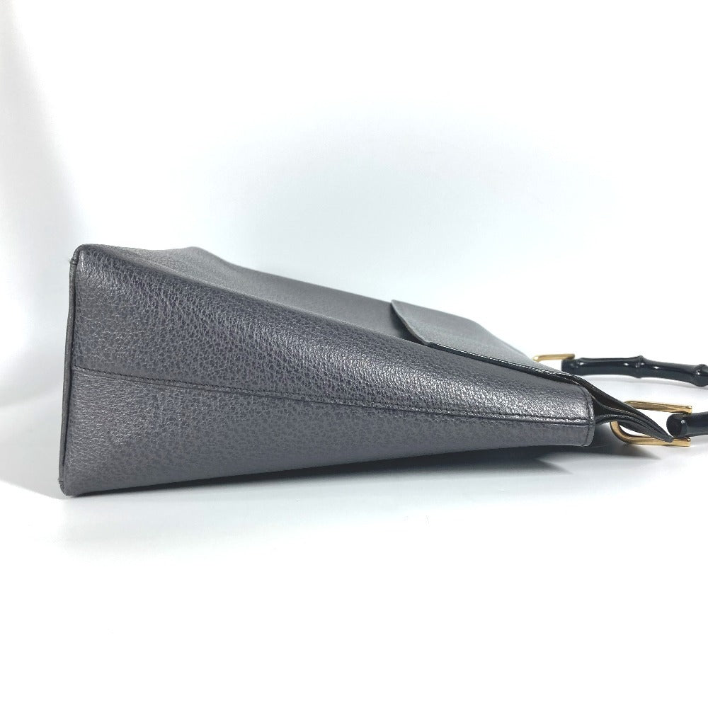 GUCCI Handbag 001ã»1118 leather gray vintage Bamboo