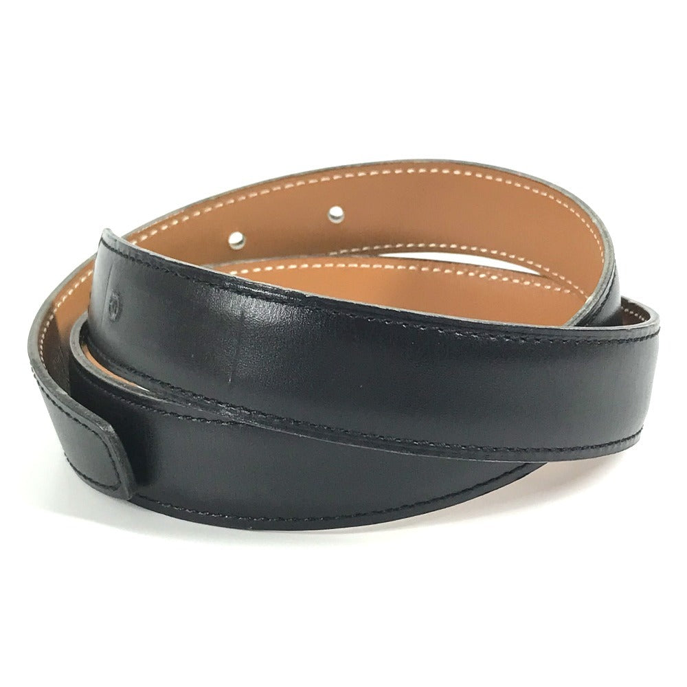 HERMES belt leather black Belt only 65