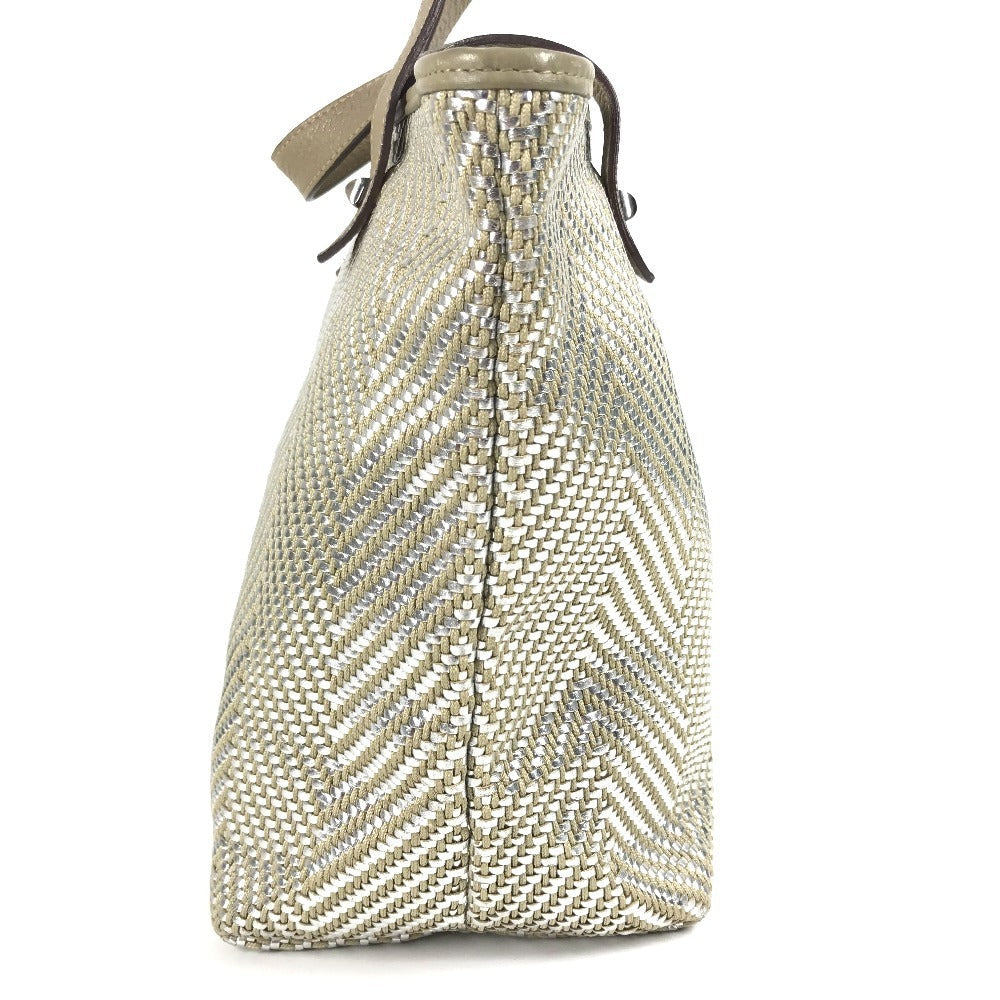 HERMES Tote Bag Leather, Polyester beige Handbag Kava Chennai PM Kava Chennai PM