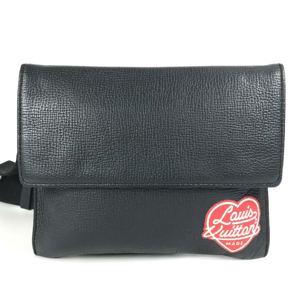 LOUIS VUITTON Shoulder Bag M81013 Monogram denim, Taurillon Clemence leather black LV Squared Collection Trio Pouch