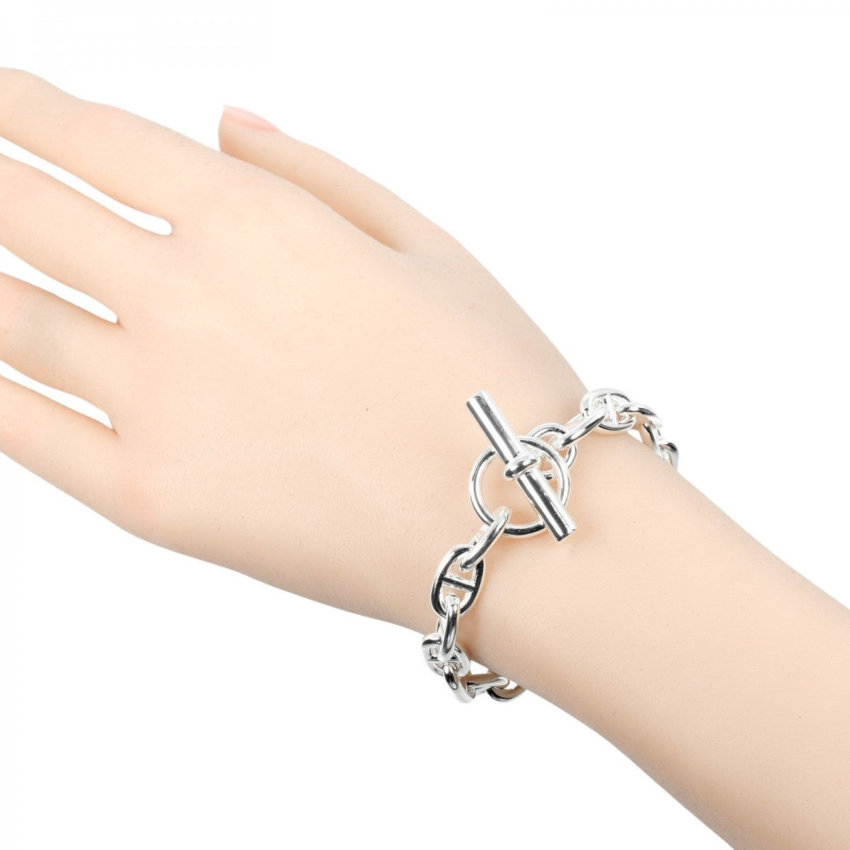 HERMES bracelet Silver925 Silver Circumference of Wristaround5.5" Chene Dunkle PM Women