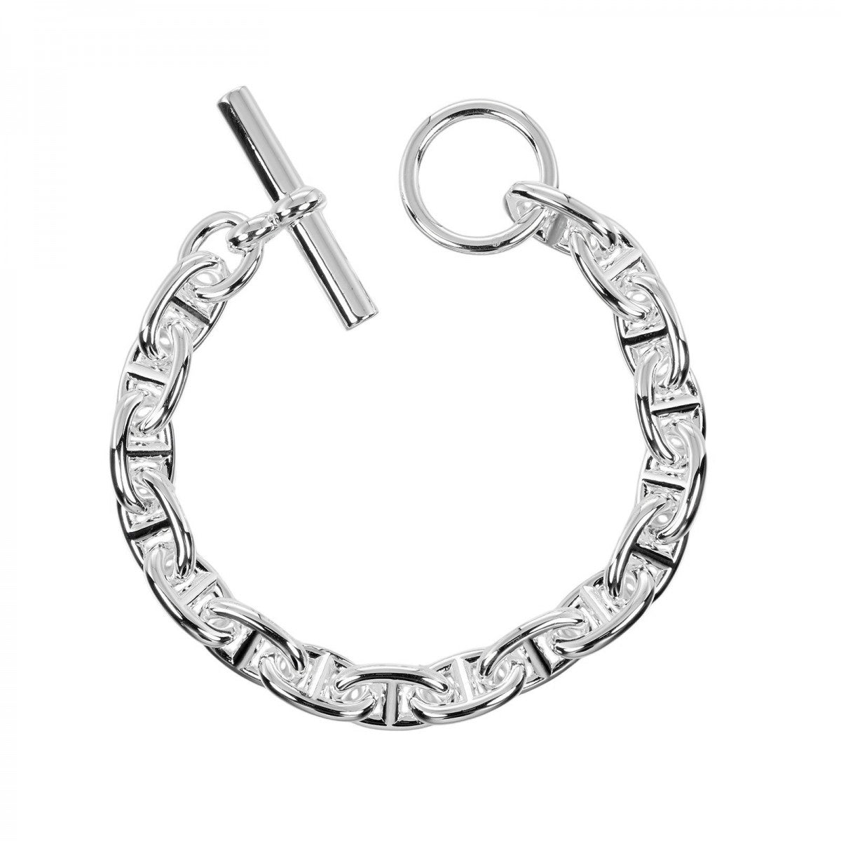 HERMES bracelet Silver925 Silver Circumference of Wristaround6.1" Chene Dunkle PM Women