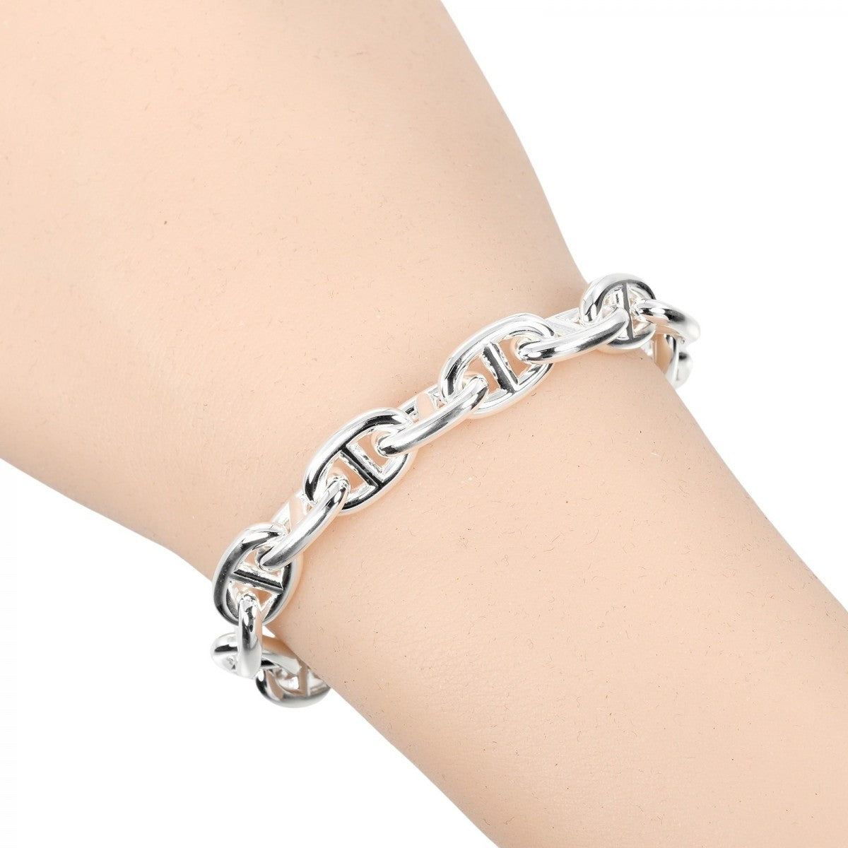 HERMES bracelet Silver925 Silver Circumference of Wristaround6.1" Chene Dunkle PM Women