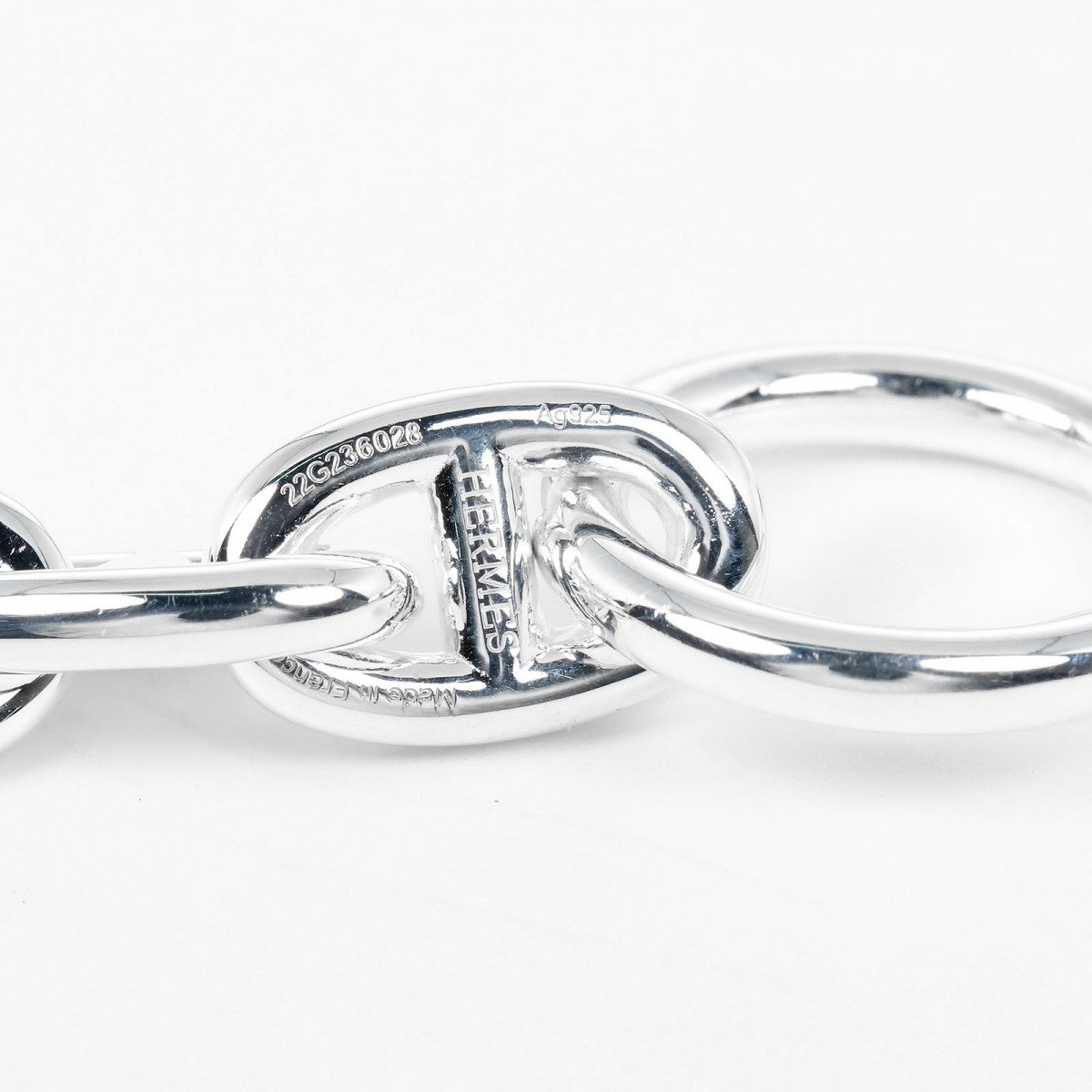HERMES bracelet Silver925 Silver Circumference of Wristaround6.1" Chene Dunkle PM Women