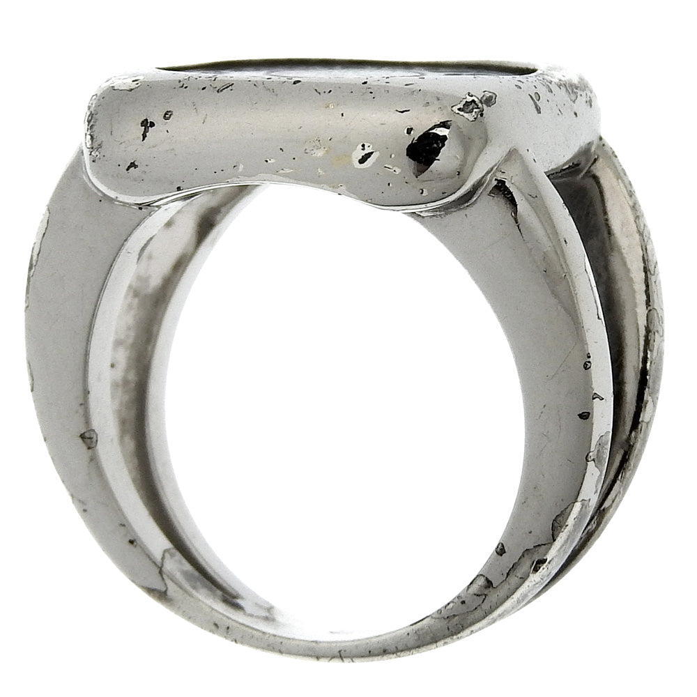 HERMES Ring Metal, Shell Silver BIJOUTERIE FANTAISIE Corozo Series 52