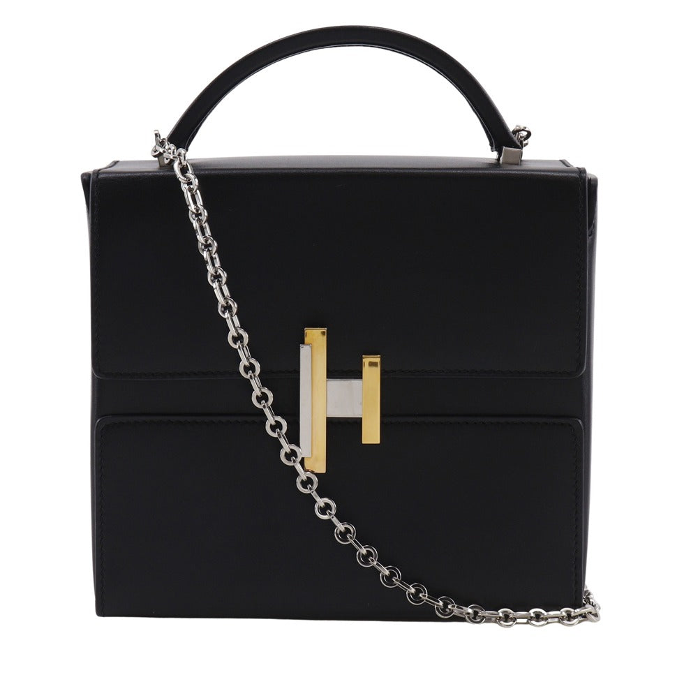 HERMES Shoulder Bag leather black 2WAY cinematic