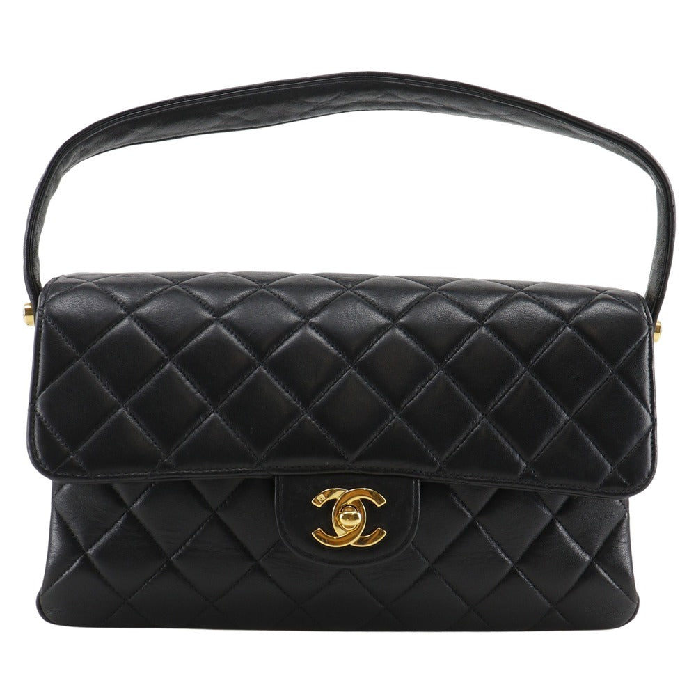 CHANEL Handbag lambskin black Matrasse Double face