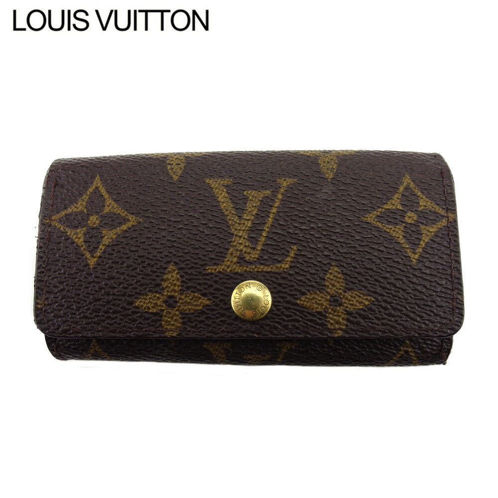 LOUIS VUITTON Key case Key holder  M62631 Brown beige gold Multicles4