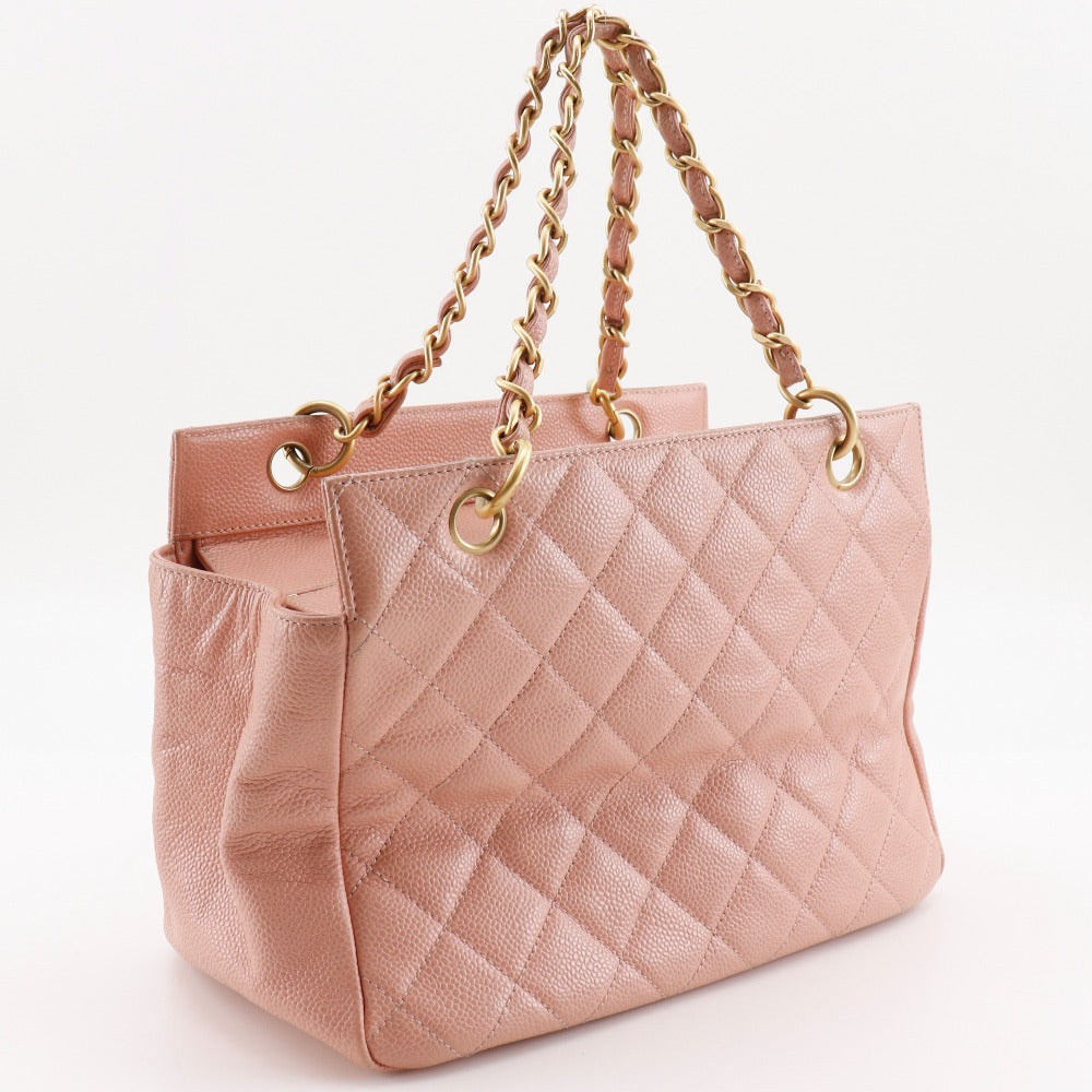 CHANEL Tote Bag A15688 Caviar skin pink Chain tote Matrasse COCO Mark