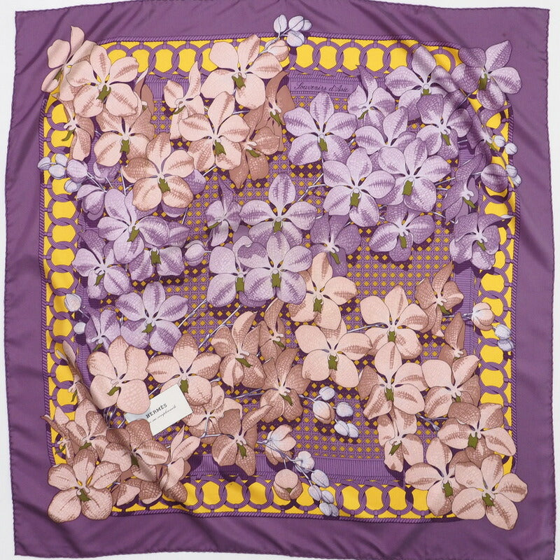 HERMES scarf silk purple Carre90 SOUVENIRS D'ASIE/Memories of Asia Women