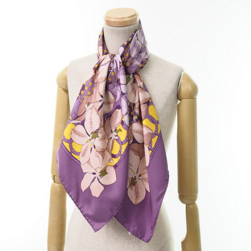 HERMES scarf silk purple Carre90 SOUVENIRS D'ASIE/Memories of Asia Women