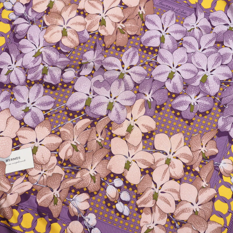 HERMES scarf silk purple Carre90 SOUVENIRS D'ASIE/Memories of Asia Women