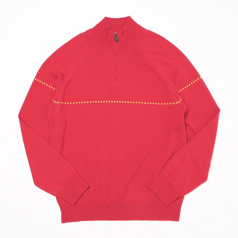 HERMES sweater Cashmere 100% Pink type/Yellow (Orange) type mens XL