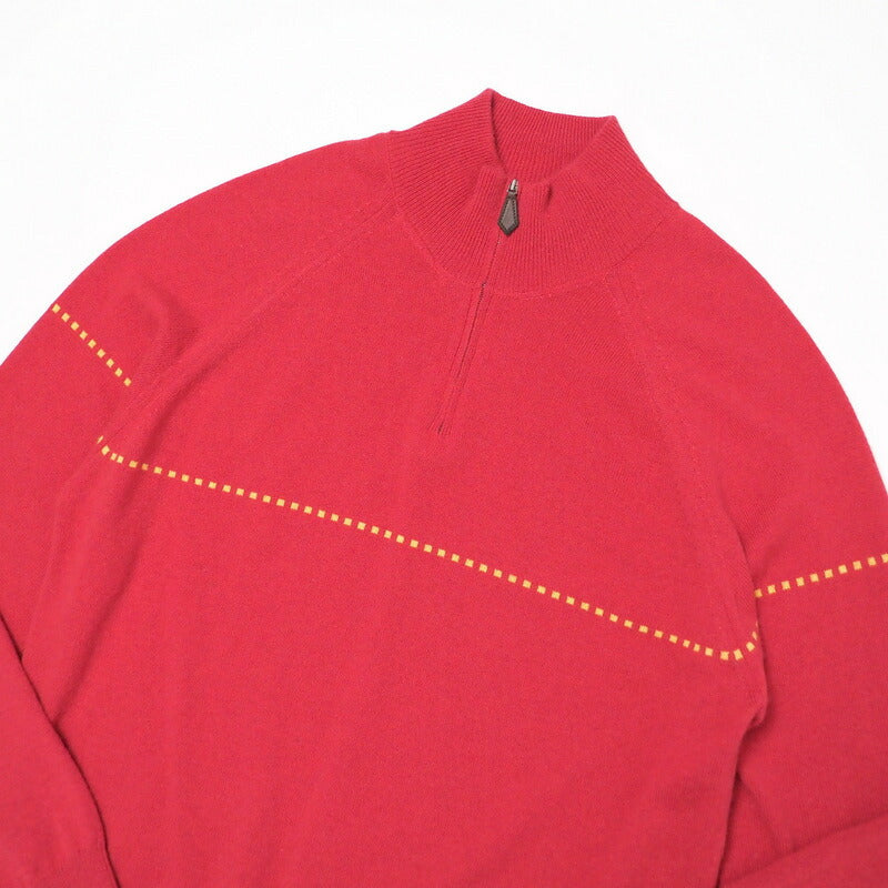 HERMES sweater Cashmere 100% Pink type/Yellow (Orange) type mens XL