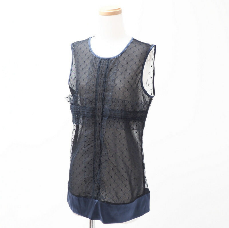 CHANEL blouse 100% polyamide, 100% silk, 95% silk, 5% spandex Navy Women S|M